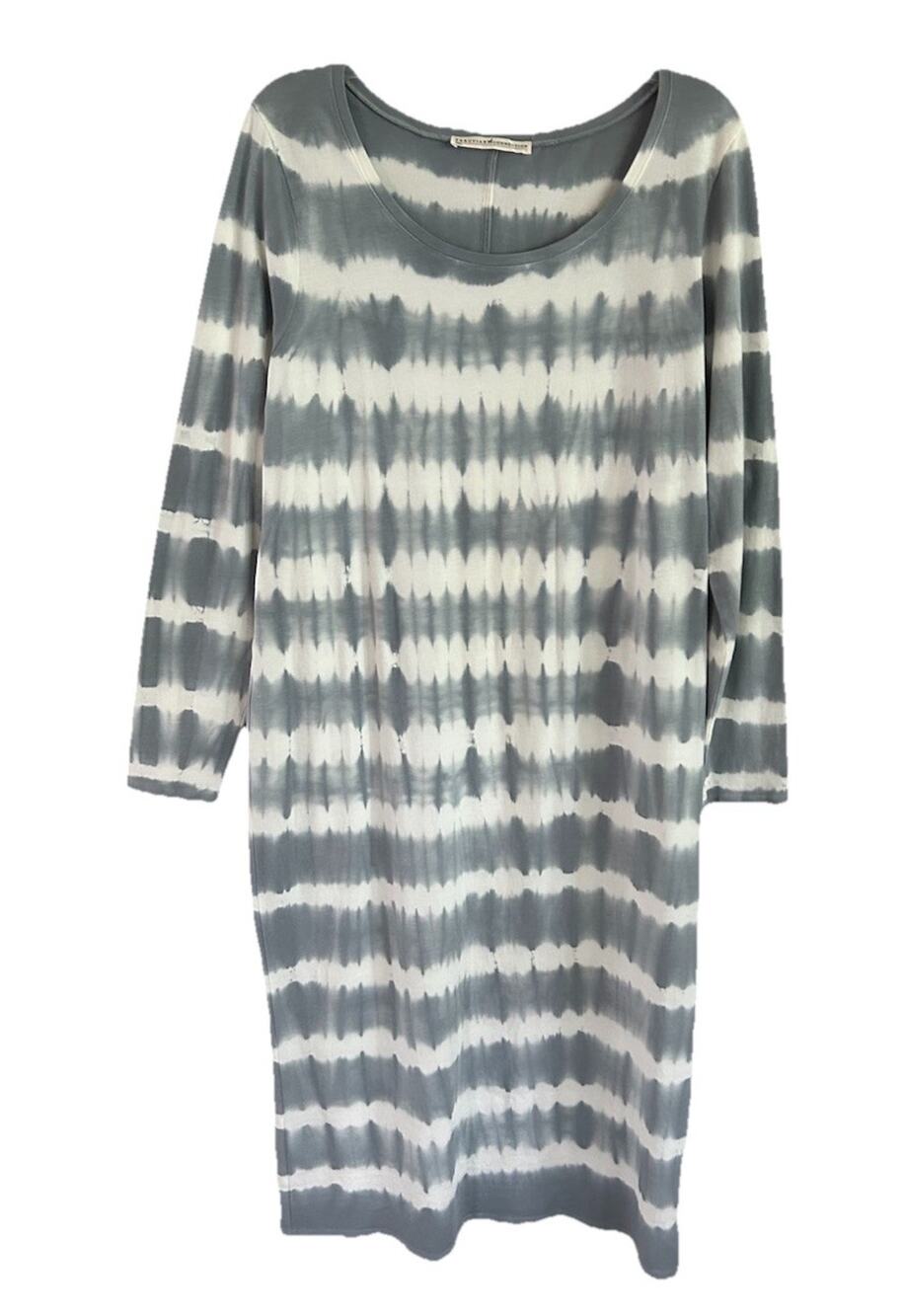 Peruvian Connection Tie Dye Maxi Dress Womens Large Long Sleeve Knit Artisan
